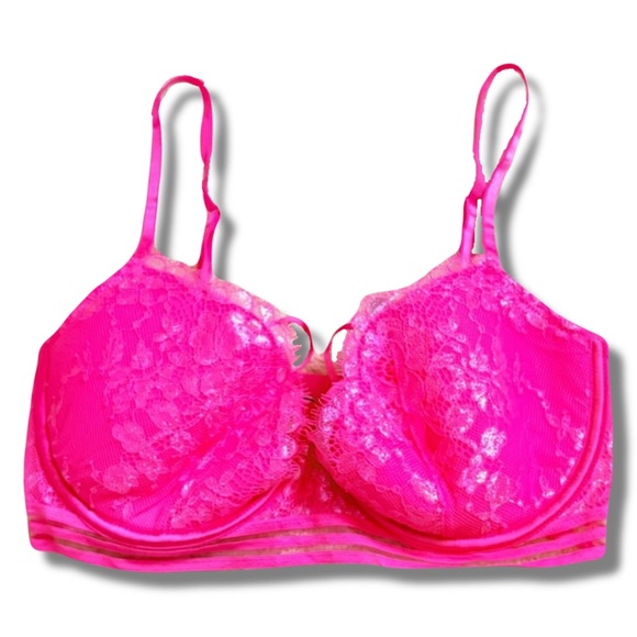 Victoria's Secret Other - Victoria’s Secret Very Sexy Lined Balconette 32D | Barbiecore Coquette Lace Bra